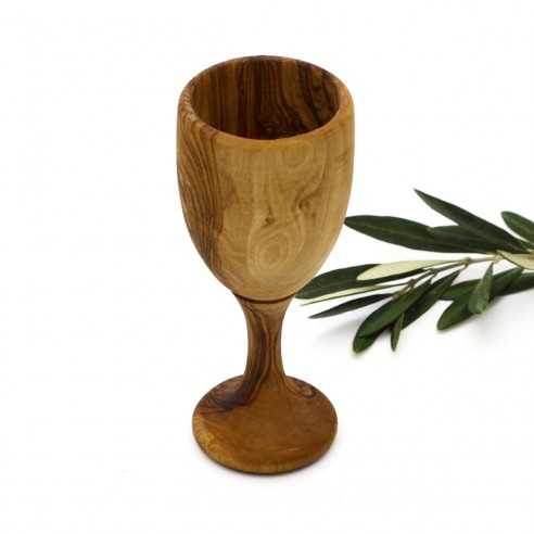 Verre à pied en bois d'olivier  - 1