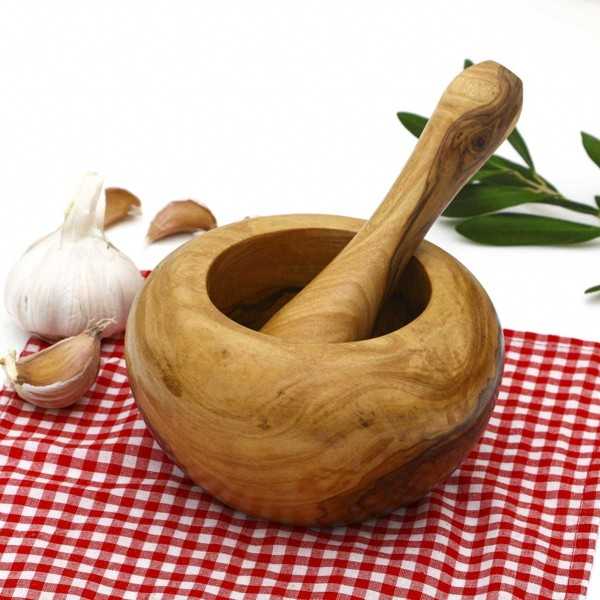 Olive Wood 12 cm Mortar and Pestle  - 1