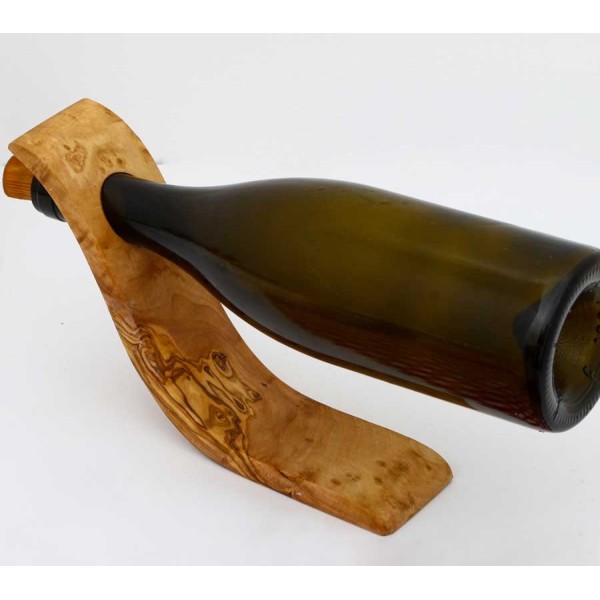 Olive Wood Wine Bottle Holder  - 3