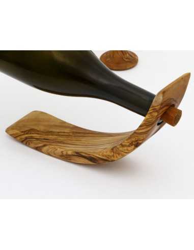 Porte bouteille en bois olivier  - 2