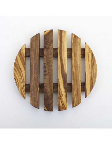 Round olive wood trivet  - 1