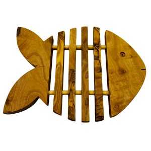 Olive Wood Fish-Shaped Trivet  - 1