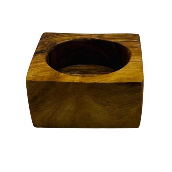 Olive Wood Candle Holder  - 3