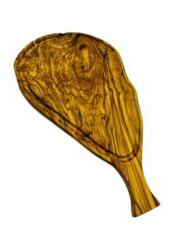 Olive wood board with groove and handle  - 1