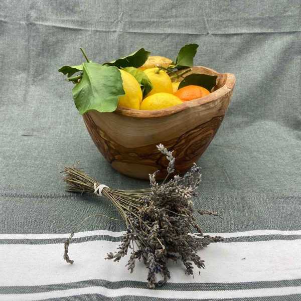 Rustic olive wood salad bowl  - 1