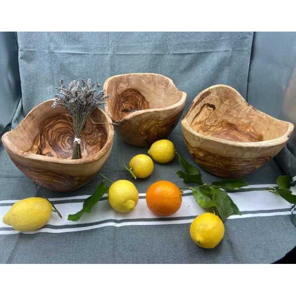 Rustic olive wood salad bowl  - 4