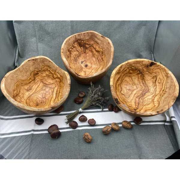 Saladier rond en bois d'olivier  - 3