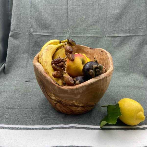 Round Olive Wood Salad Bowl  - 1