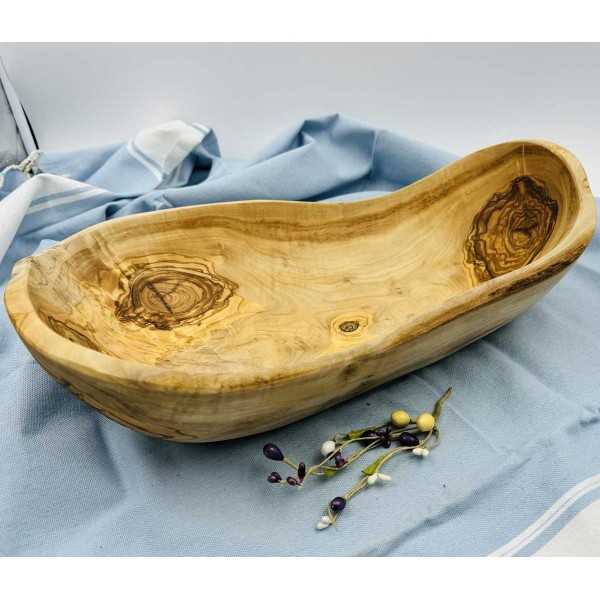 Olive wood 40cm oval shape salad tray  - 1