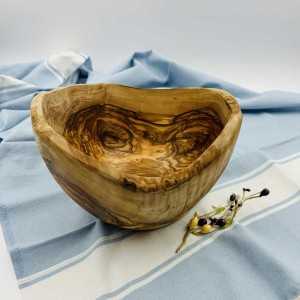 Rustic olive wood salad bowl  - 1 2