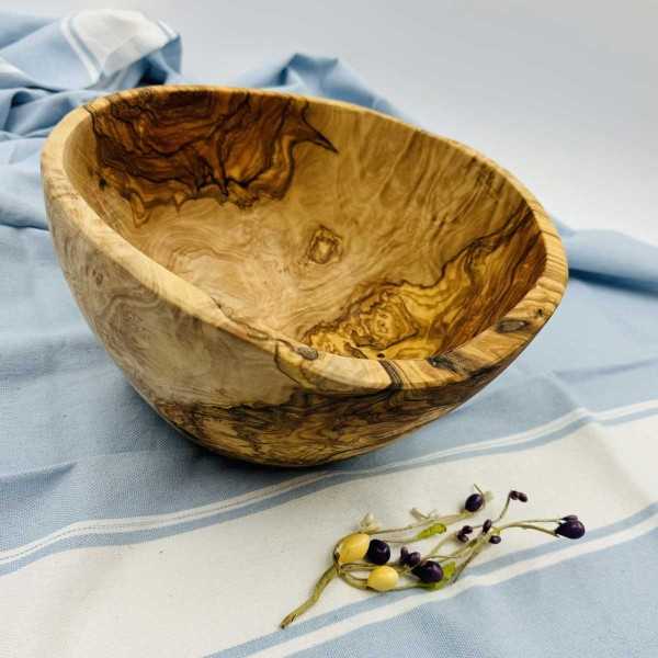 saladier rustique en bois d'olivier  - 6