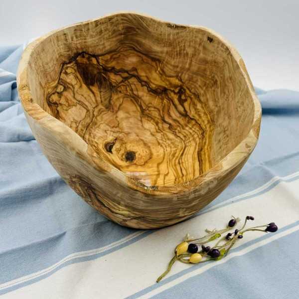 Round Olive Wood Salad Bowl  - 2