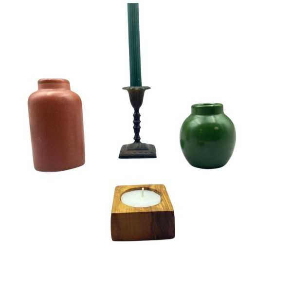 Olive Wood Candle Holder  - 2