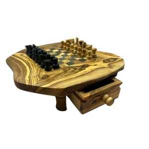 Rustic Olive Wood Chess Set  - 1 2
