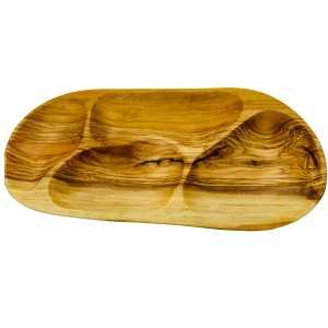 Olive wood compartmentalized appetizer platter  - 1 2