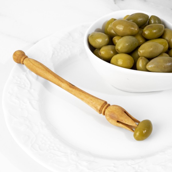 Pique / Fourchette à olives en bois d'olivier