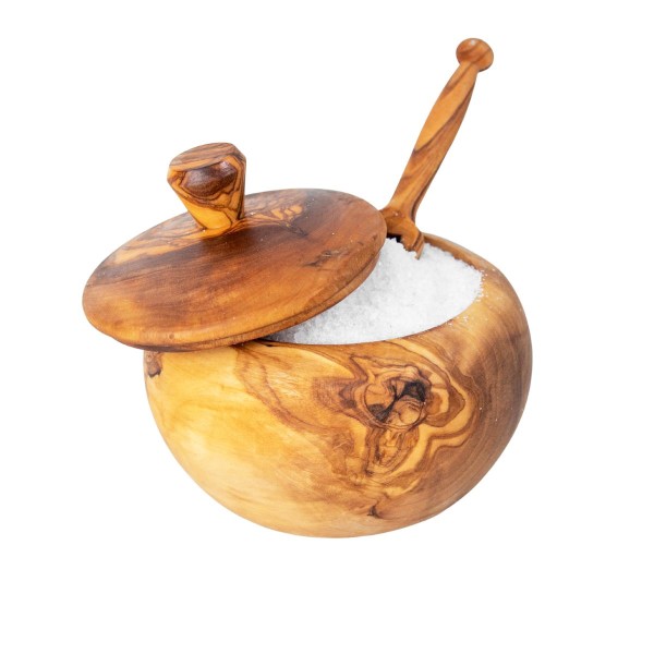 Olive Wood Spice Box with Spoon