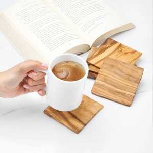 Lot de 6 sous-verres en bois d'olivier 2