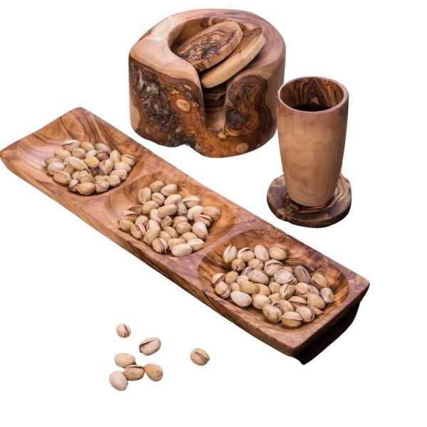 Olive Wood Trio Appetizer Plates