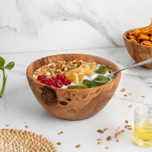 Round Olive wood bowl 14 cm