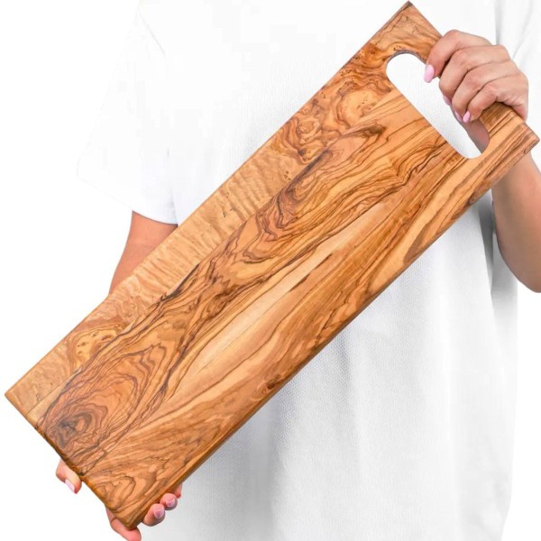 Olive wood cutting board with hole