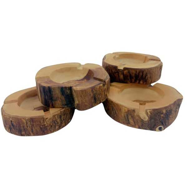 Cendrier rustique en bois d'olivier