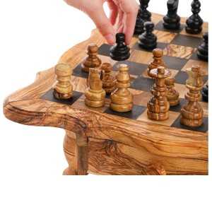 Olive Wood Chess Set with Drawer 2