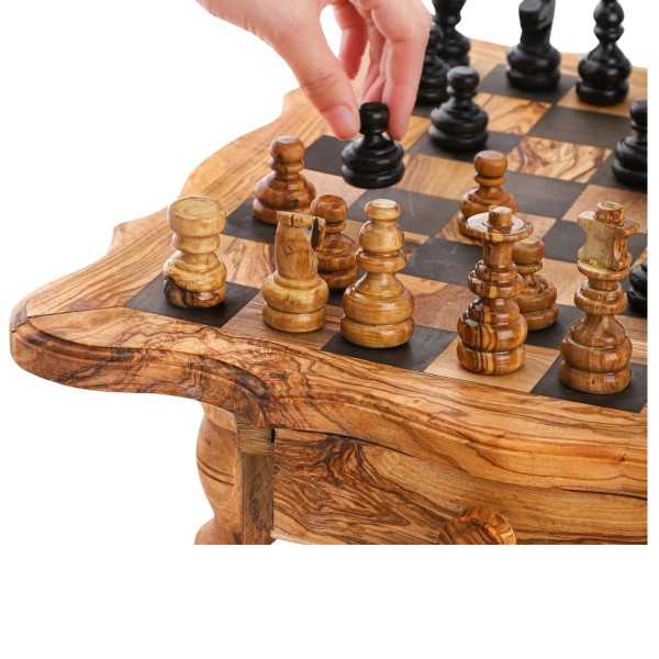 Jeu d'échecs avec tiroir en bois...