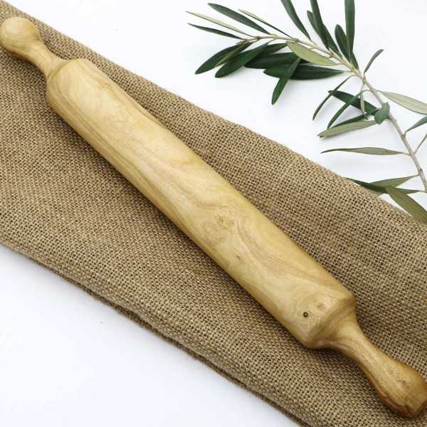 Olive Wood Rolling Pin with handles  - 1