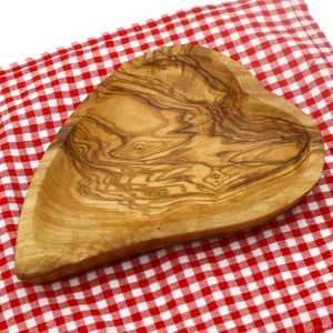 Olive Wood Heart Shaped Dish  - 1