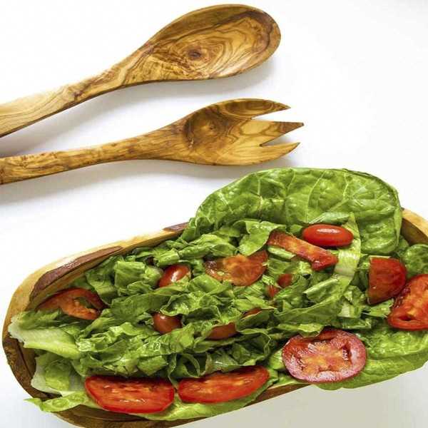 Olive wood 40cm oval shape salad tray  - 3