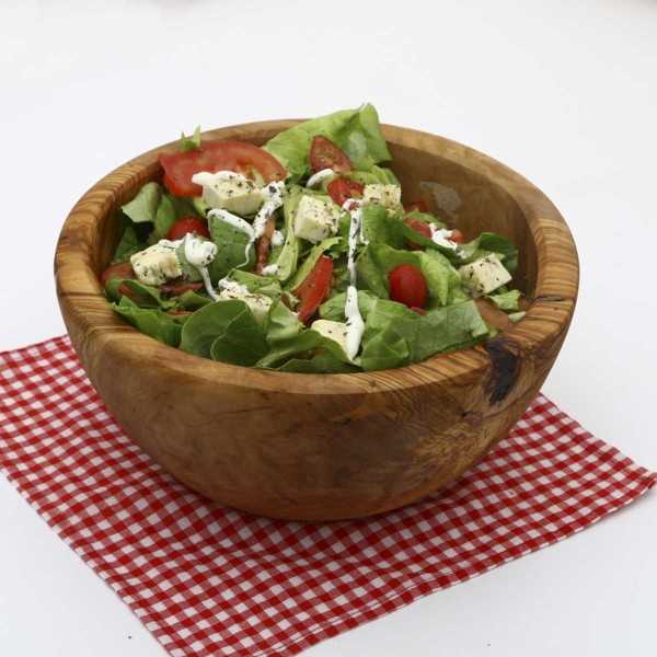 Olive wood salad bowl diameter 20-22cm  - 1